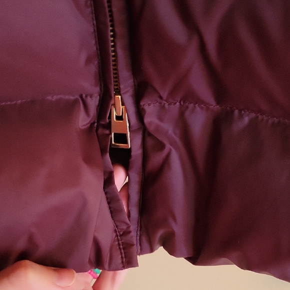 Talbots Purple Puffer Coat with Belted Waist and High Collar - Picture 4 of 5